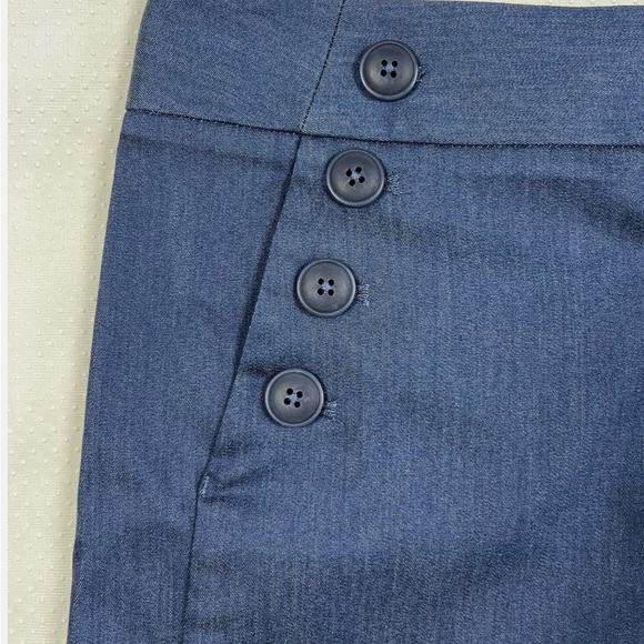 LOFT Women Size 12 Stretch Blue Riviera High Waisted Shorts NWOT - Picture 2 of 8